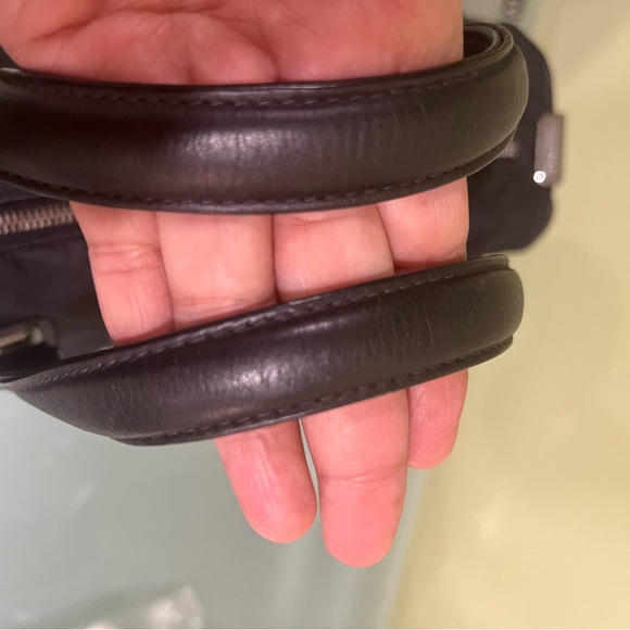 Chanel Choco Bar Nylon/Leather Handbag Black Stylish Daily Quilted Authentic - Picture 9 of 10